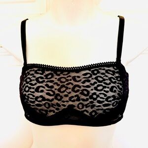 Cabernet Black Lace Leopard Mesh Bra
